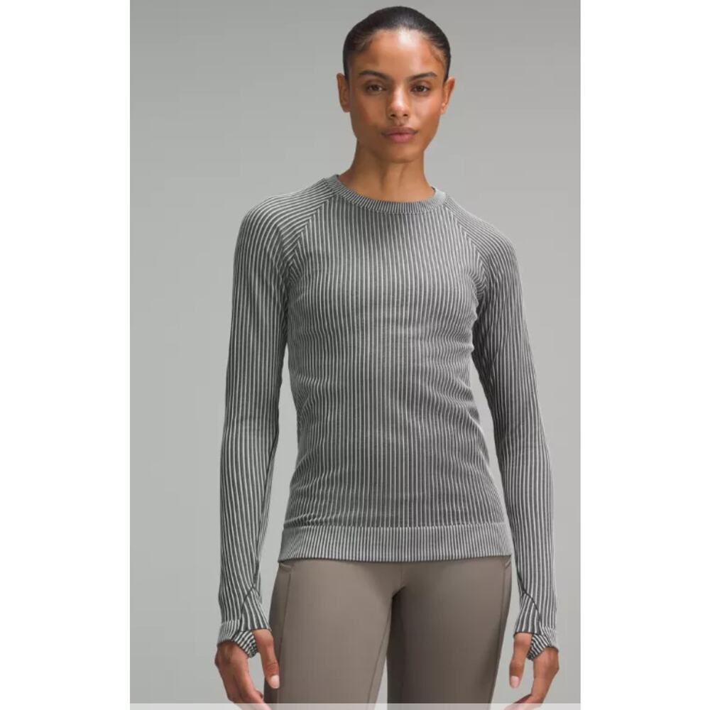 NWT Lululemon Rest Less pullover rib black rhino grey 10